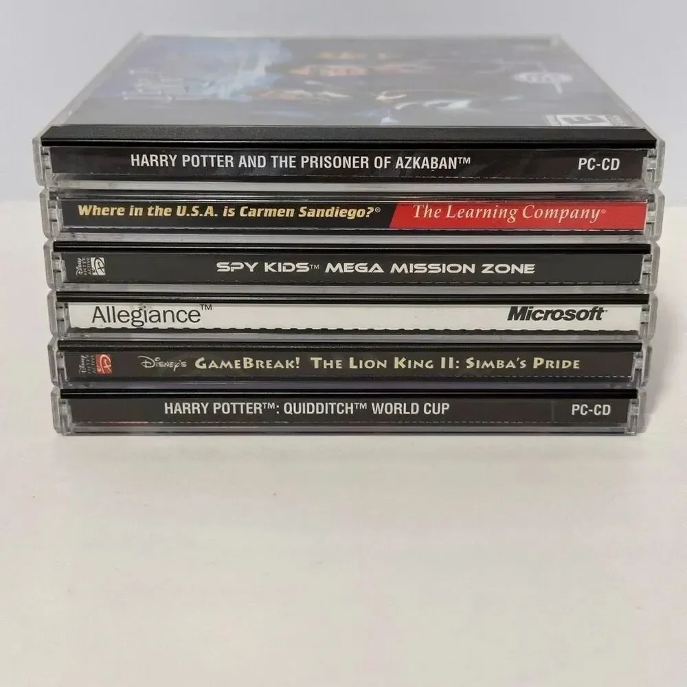 Lot of (6)Vintage PC Games Harry Potter, Spy Kids, Allegiance, Lion King II Simb